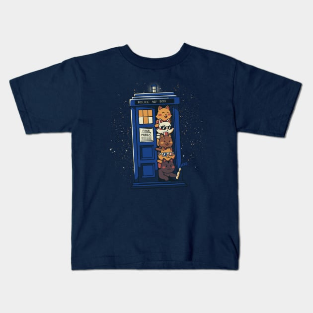 Time Travel Cats by Tobe Fonseca Kids T-Shirt by Tobe_Fonseca